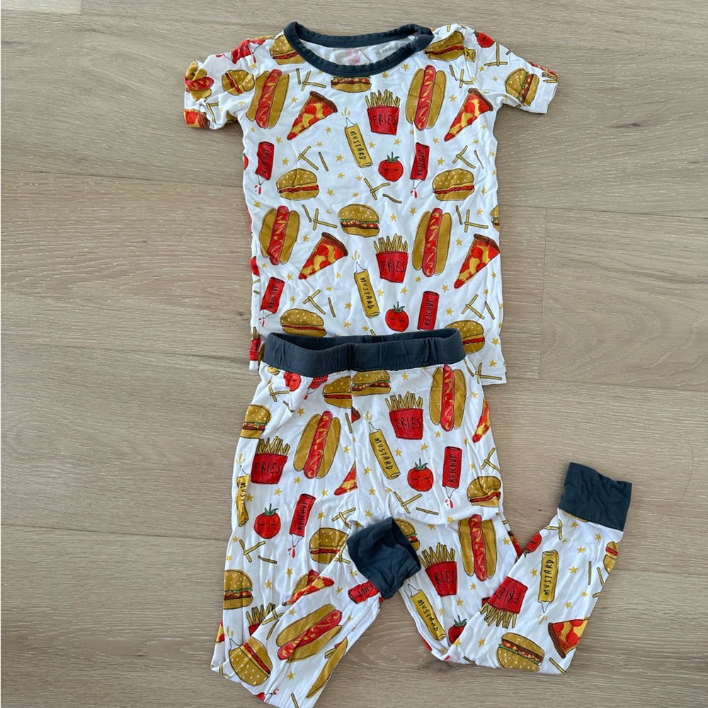 Little Sleepies Pajama Set, 2T, fast food